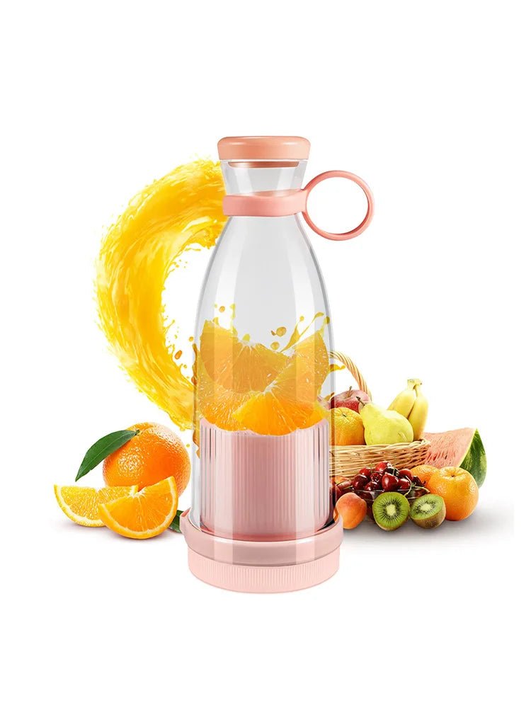 Rechargeable Mixers Fresh Fruit Juicers Blue/Pink Usb Portable Juice Bottle Mini Fast Electric Blender Smoothie Ice Maker - Checkouts UK