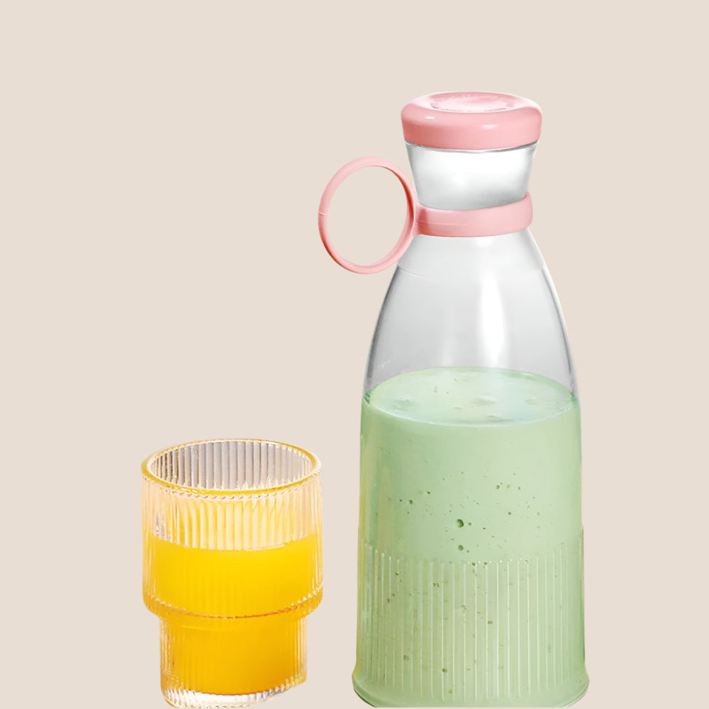 Rechargeable Mixers Fresh Fruit Juicers Blue/Pink Usb Portable Juice Bottle Mini Fast Electric Blender Smoothie Ice Maker - Checkouts UK