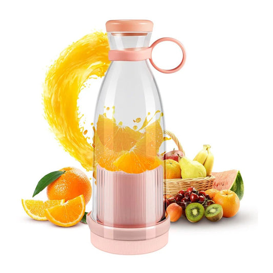 Rechargeable Mixers Fresh Fruit Juicers Blue/Pink Usb Portable Juice Bottle Mini Fast Electric Blender Smoothie Ice Maker - Checkouts UK