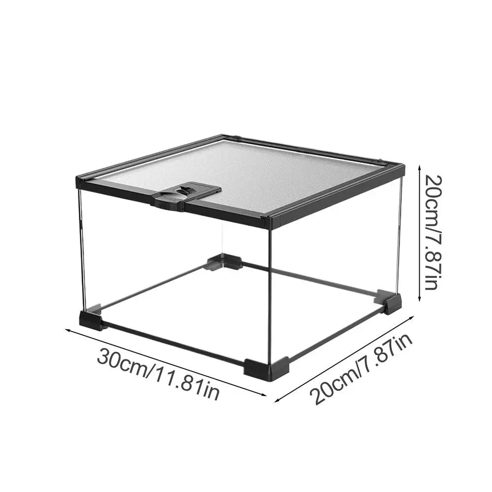 Reptile Amphibians Tank Turtle Tank Terrarium Glass Box for Small Pet Keeper Supply Turtles Cage for Sling Geckos Lizards - Furbury