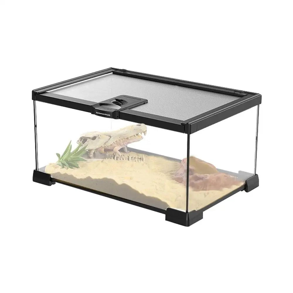 Reptile Amphibians Tank Turtle Tank Terrarium Glass Box for Small Pet Keeper Supply Turtles Cage for Sling Geckos Lizards - Furbury