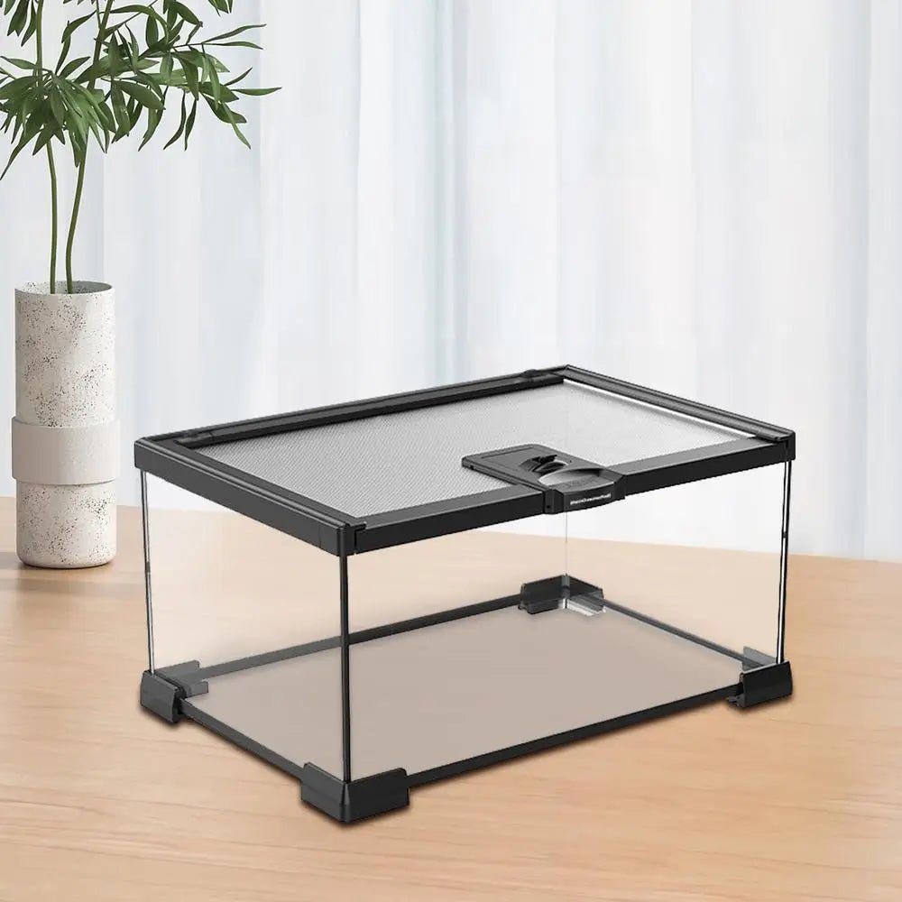 Reptile Amphibians Tank Turtle Tank Terrarium Glass Box for Small Pet Keeper Supply Turtles Cage for Sling Geckos Lizards - Furbury