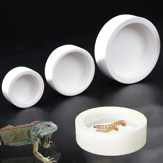Reptile Food Bowl Anti - Escape Ceramic Feeder Dish Reptile Water Bowl for Hermit Crab Leopard Gecko Chameleon Corn Snake Y5GB - Furbury