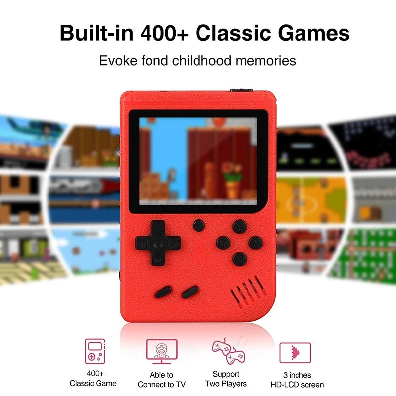 Retro Portable Mini Video Game Console Built - in 400 Games 3.0 Inch LCD Screen Kids Gift 8 - Bit Handheld Game Player AV Output - Checkouts USA