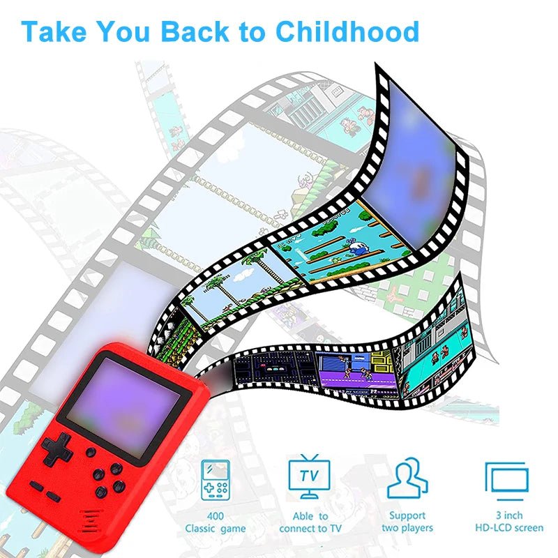 Retro Portable Mini Video Game Console Built - in 400 Games 3.0 Inch LCD Screen Kids Gift 8 - Bit Handheld Game Player AV Output - Checkouts USA