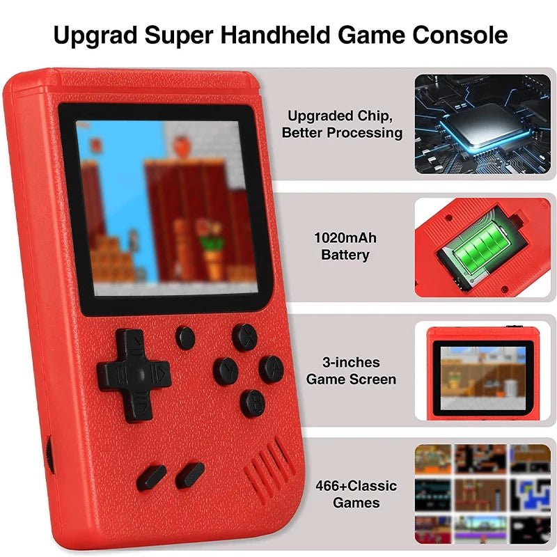 Retro Portable Mini Video Game Console Built - in 400 Games 3.0 Inch LCD Screen Kids Gift 8 - Bit Handheld Game Player AV Output - Checkouts USA
