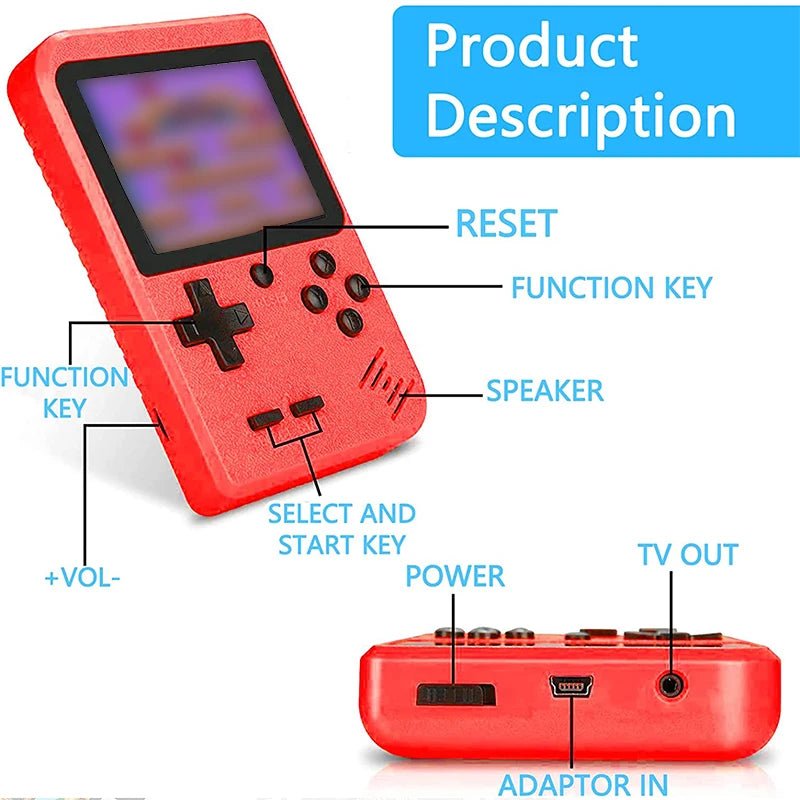Retro Portable Mini Video Game Console Built - in 400 Games 3.0 Inch LCD Screen Kids Gift 8 - Bit Handheld Game Player AV Output - Checkouts USA