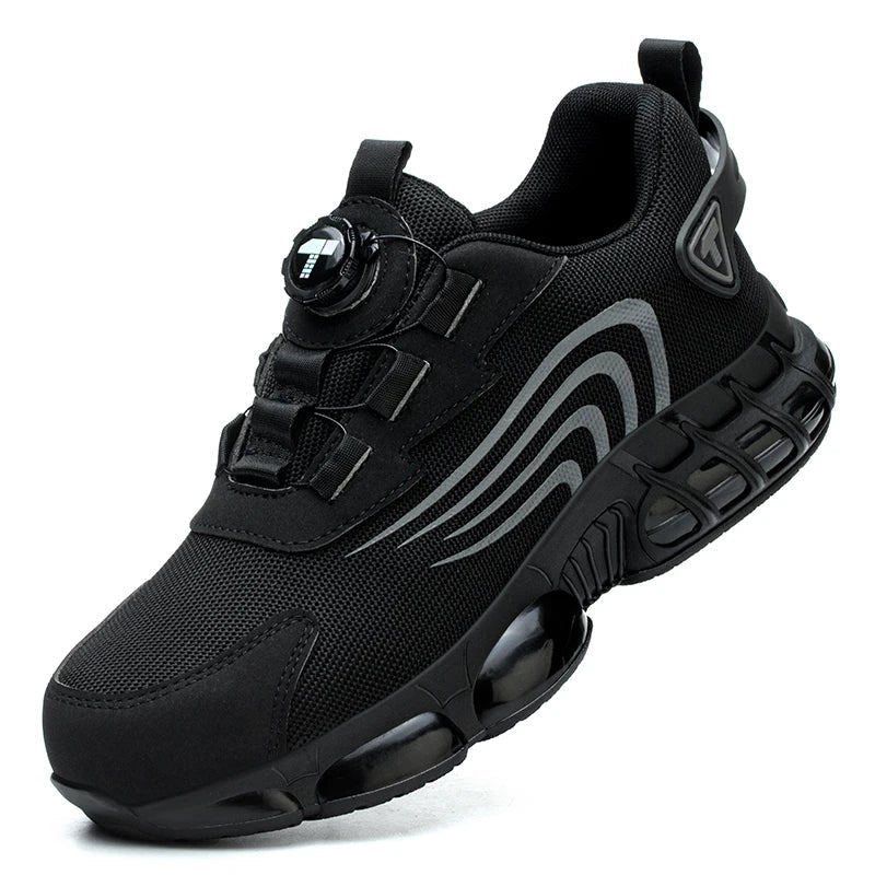 Rotary button new safety shoes for men, anti - impact and anti - piercing work shoes, fashionable men's sports shoes, and safety pro - Checkouts USA