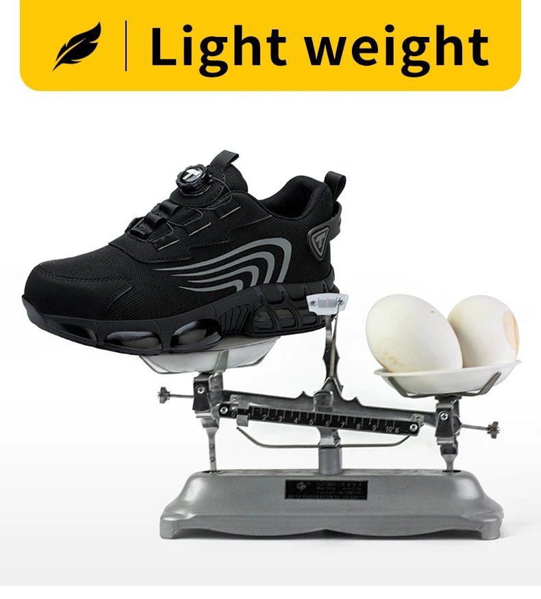Rotary button new safety shoes for men, anti - impact and anti - piercing work shoes, fashionable men's sports shoes, and safety pro - Checkouts USA