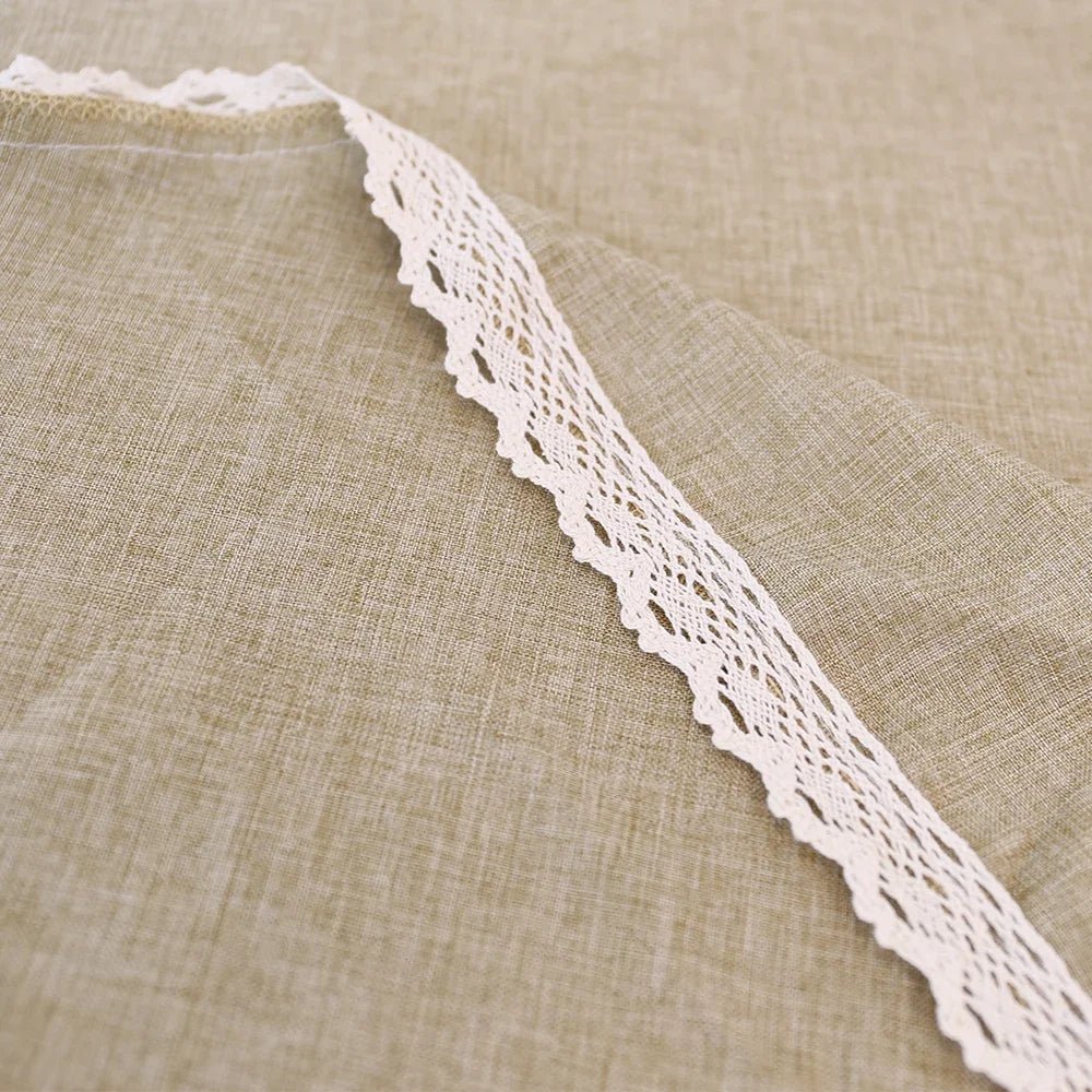 Round Tablecloth Linen Waterproof and Antifouling Table Cover for Banquet, Parties, Dining Wedding Kitchen Table Table Cloth - Checkouts UK