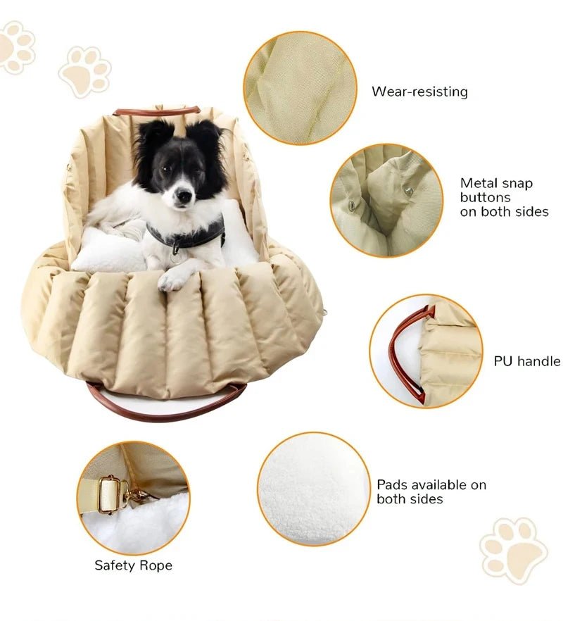 Safe Car Dog Carrier Bags , Kennel Bag for Small Dog Cat Travel, Portable Puppy Carrier Tote Pet Travel Bed - Furbury