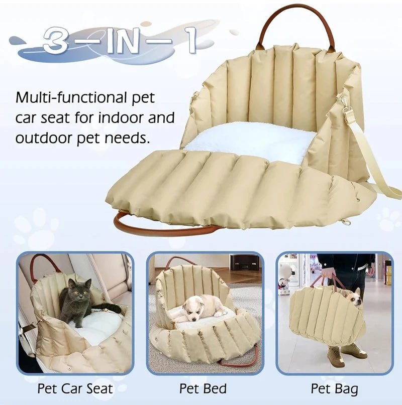 Safe Car Dog Carrier Bags , Kennel Bag for Small Dog Cat Travel, Portable Puppy Carrier Tote Pet Travel Bed - Furbury