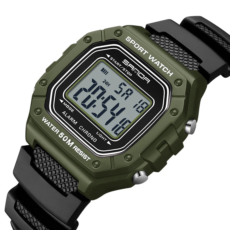 SANDA 2156 Fashion Mens Watch Military Water Resistant Sport Watches Army Big Dial Led Digital Wristwatches Stopwatches For Male - Checkouts USA