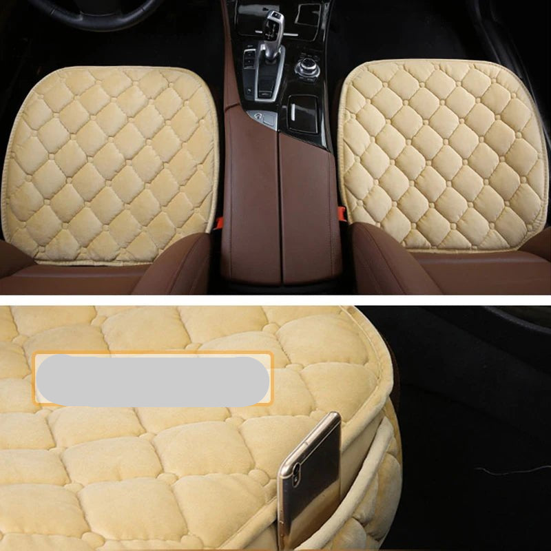 SEAMETAL Plush Car Seat Cover Anti Slip Soft Seat Cushion Auto Chair Protector Pad Universal for Sedan Suv Pick - up Truck - Checkouts UK
