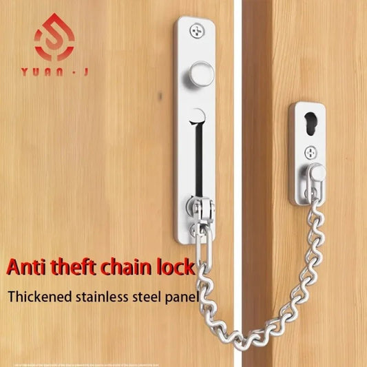 Security Door Sliding Chain Lock 304 Stainless Steel Security Anti - theft Door Chain Latch Buckle Guard Door Hardware - Checkouts USA