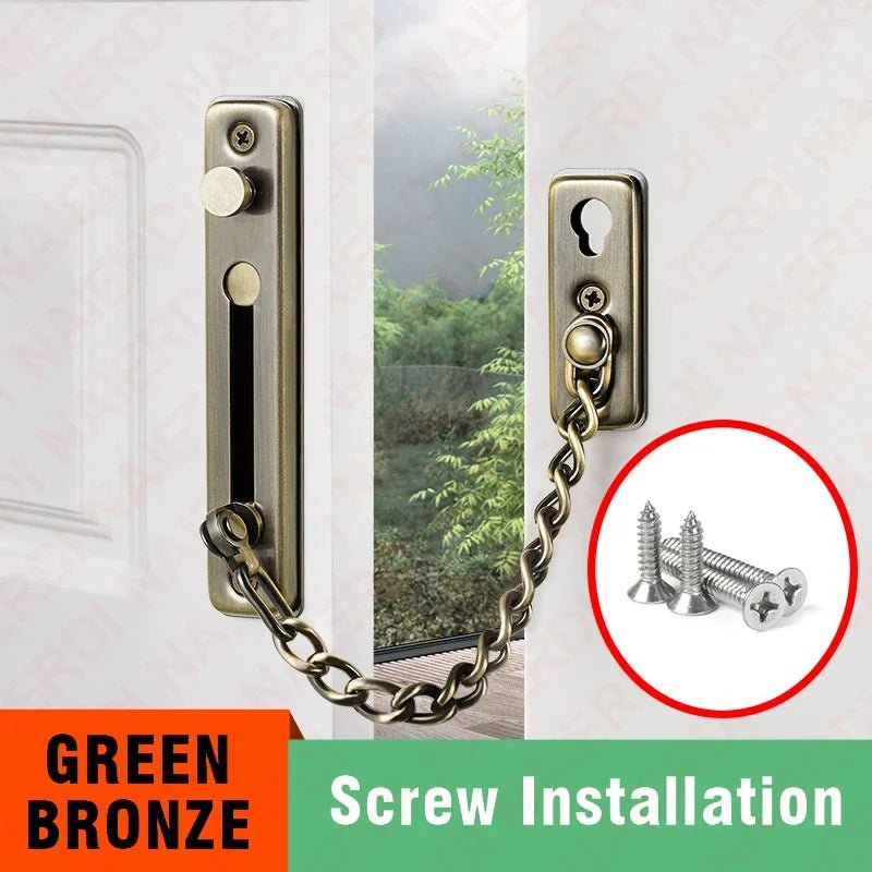 Security Door Sliding Chain Lock 304 Stainless Steel Security Anti - theft Door Chain Latch Buckle Guard Door Hardware - Checkouts USA
