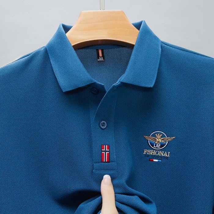 Short Sleeved Polo Shirt for Men in Summer 2025, New Business Casual Wrinkle Resistant Half Sleeved Lapel T-shirt, Loose and Iro - Checkouts UK