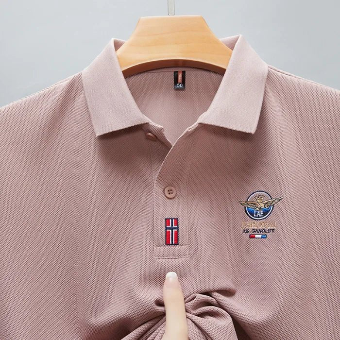 Short Sleeved Polo Shirt for Men in Summer 2025, New Business Casual Wrinkle Resistant Half Sleeved Lapel T-shirt, Loose and Iro - Checkouts UK