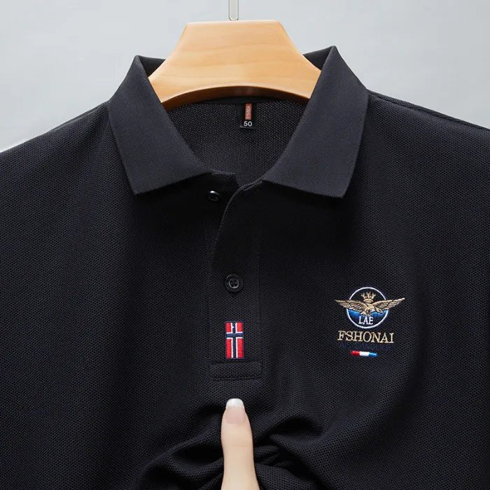 Short Sleeved Polo Shirt for Men in Summer 2025, New Business Casual Wrinkle Resistant Half Sleeved Lapel T-shirt, Loose and Iro - Checkouts UK