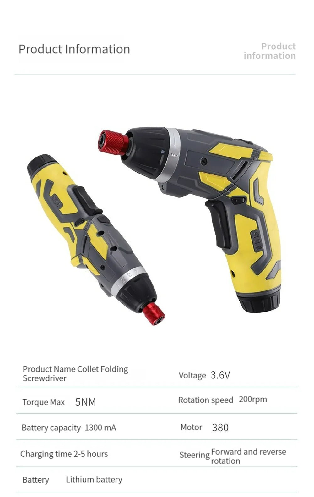 Small And Powerful Battery Screwdriver Rechargeable 4.2V 6Nm 1300mAh 250rpm Screwdrivers Electric Screw Driver Screwdriver Set - Checkouts USA