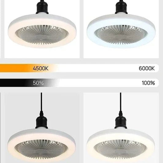 Smart 3 - in - 1 Ceiling Fan with Remote Control Lighting Lamp E27 Converter Base 85 - 265V Lighting Base for Bedroom and Living Room - Checkouts UK