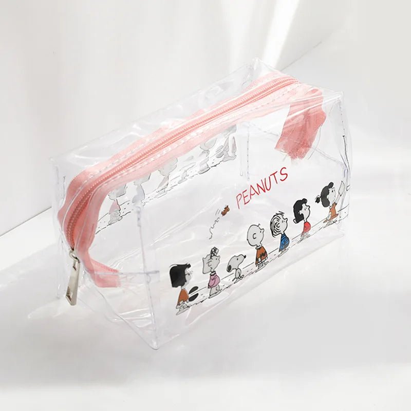 Snoopy Outdoor Girl Makeup Bag Women Necessary Cosmetic Bag Transparent Travel Organizer Cartoon Fashion Small Toiletry Pouch - Checkouts UK