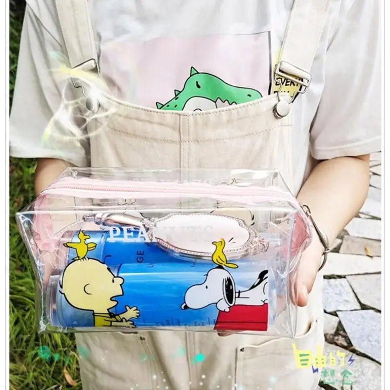 Snoopy Outdoor Girl Makeup Bag Women Necessary Cosmetic Bag Transparent Travel Organizer Cartoon Fashion Small Toiletry Pouch - Checkouts UK