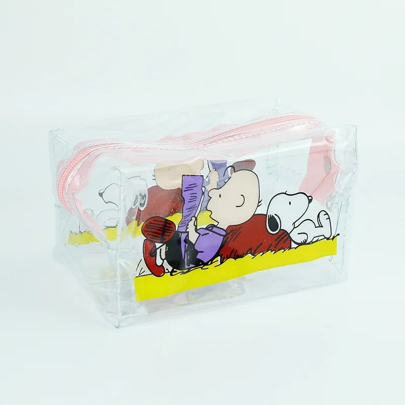 Snoopy Outdoor Girl Makeup Bag Women Necessary Cosmetic Bag Transparent Travel Organizer Cartoon Fashion Small Toiletry Pouch - Checkouts UK