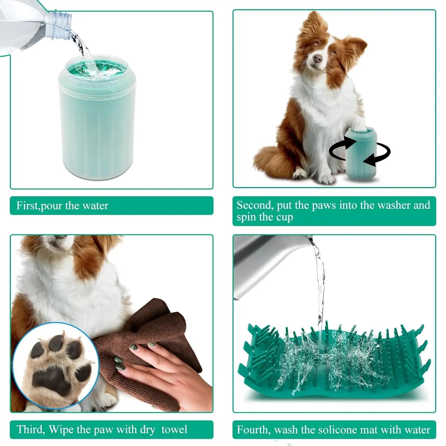 Soft Silicone Material Pet Foot Wash Cup, Cat and Dog Foot Cleaner, Portable Massage, Bath Cleaning Supplies - Checkouts UK