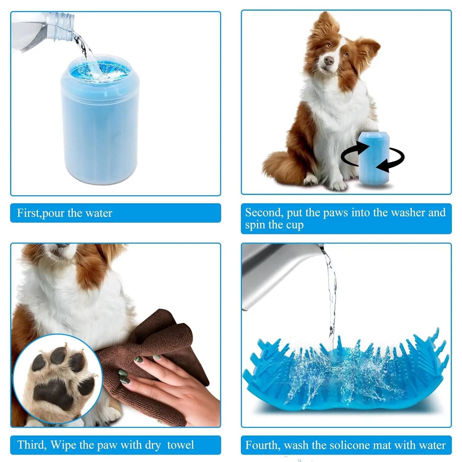 Soft Silicone Material Pet Foot Wash Cup, Cat and Dog Foot Cleaner, Portable Massage, Bath Cleaning Supplies - Checkouts UK
