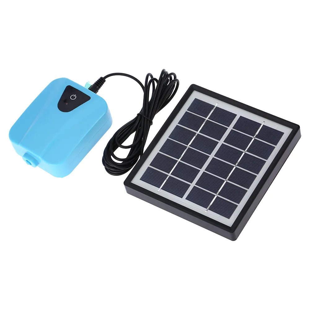 Solar Mini Fountain pump DC Charging Oxygenator Water Oxygen Pump Pond Aerator with 1 Air Stone Aquarium Airpump 2L/min - Checkouts USA
