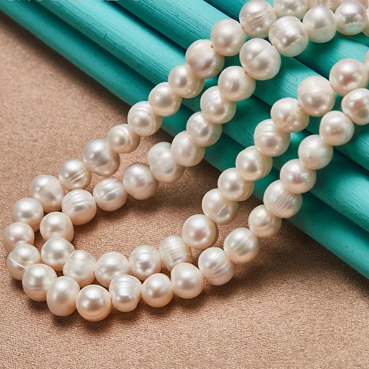 Sterling Silver Natural Freshwater Pearl Necklace For Women Wedding Party Fashion Charm Jewelry - Checkouts USA