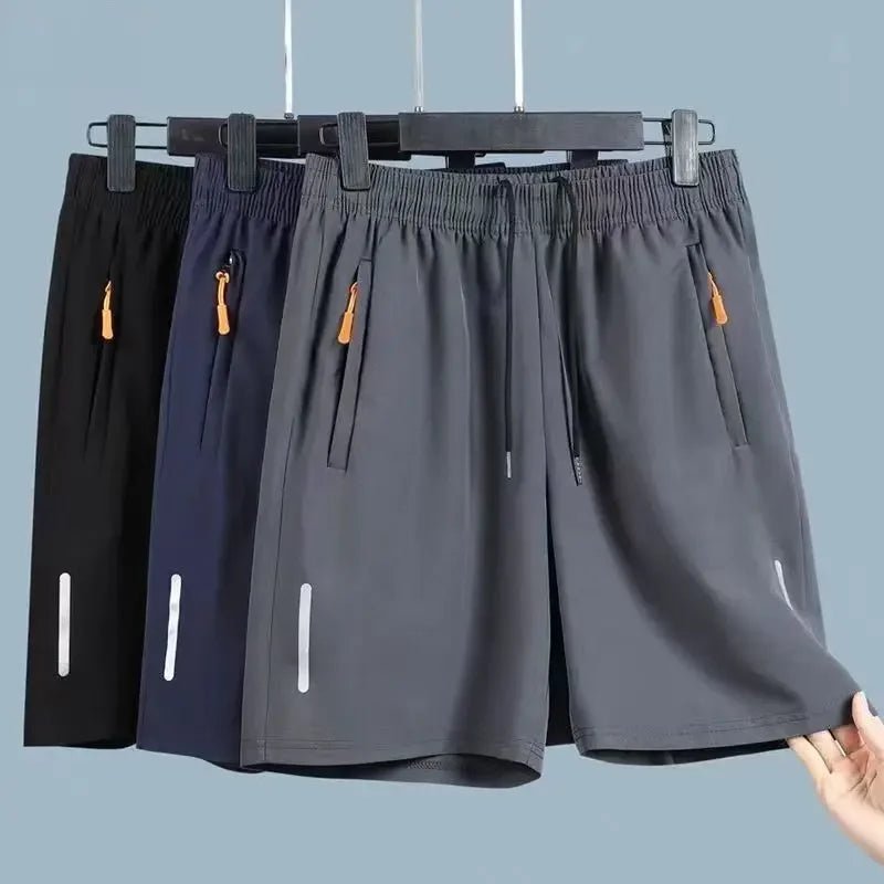 Summer Men Shorts Ice Silk Running Gym Sport Shorts Quick Dry Breathable Beach Short Pant Fitness Jogging Cool Casual Sportswear - Checkouts UK