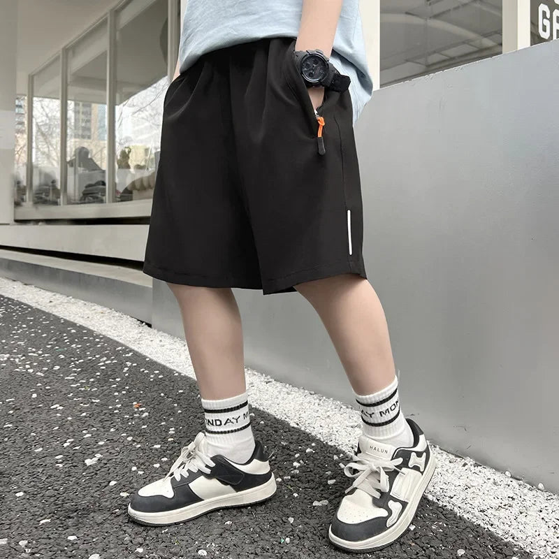 Summer Men Shorts Ice Silk Running Gym Sport Shorts Quick Dry Breathable Beach Short Pant Fitness Jogging Cool Casual Sportswear - Checkouts UK