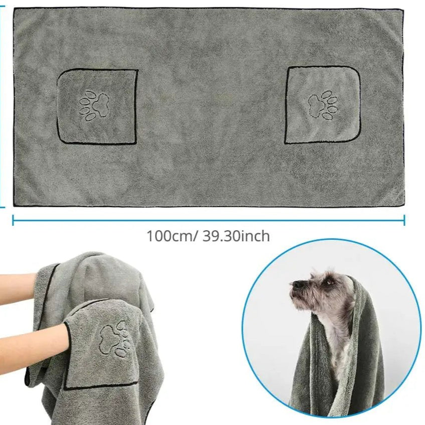 Super Absorbent Big Puppy Pet Dog Towel Bathrobe Bath Towels Quick - Drying Cat Bath Towel Bath Supplies Dog Towel Microfiber - Checkouts UK