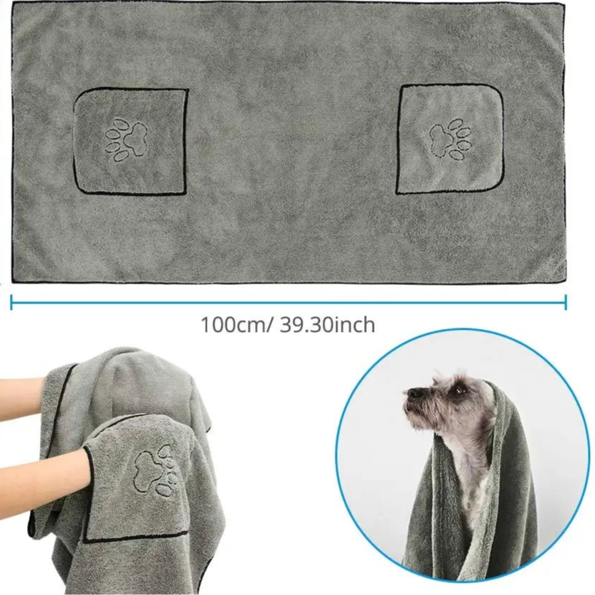 Super Absorbent Big Puppy Pet Dog Towel Bathrobe Bath Towels Quick - Drying Cat Bath Towel Bath Supplies Dog Towel Microfiber - Checkouts UK