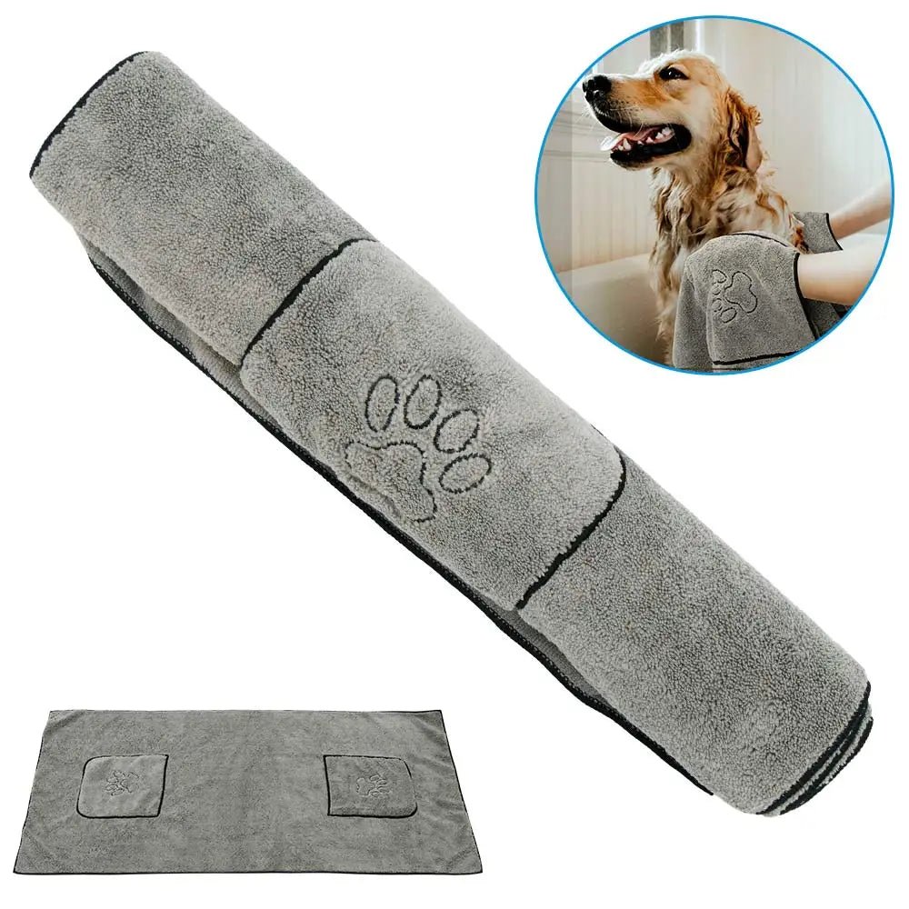 Super Absorbent Big Puppy Pet Dog Towel Bathrobe Bath Towels Quick - Drying Cat Bath Towel Bath Supplies Dog Towel Microfiber - Checkouts UK