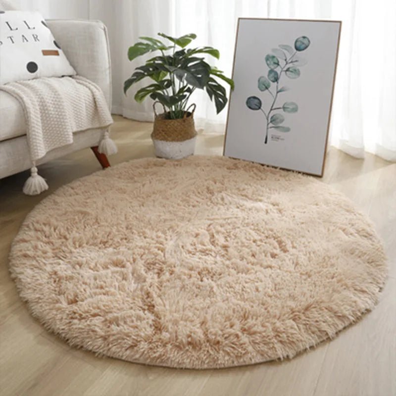 Super Soft Plush Round Rug Mat Fluffy White Carpets For Living Room Home Decor Bedroom Kid Room Decoration Salon Thick Pile Rug - Checkouts UK
