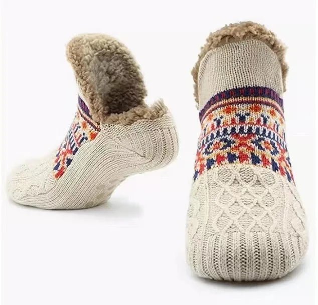 Super Warm Winter Non - slip Floor Socks Women Men Snow Socks Sleep Carpet Socks Slippers Socks Women Velvet Boot Unsiex Home Wear - Checkouts UK