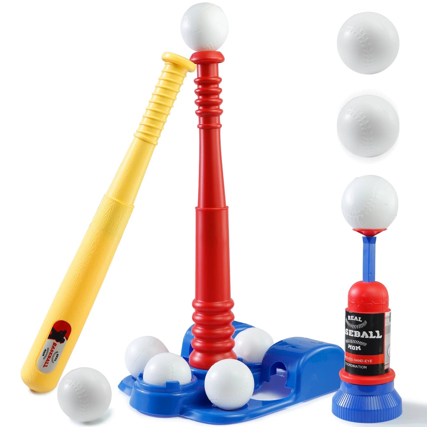 T Ball Set Toys for Kids, Kids Baseball Tee for Boys, Auto Ball Launcher, Indoor Outdoor Outside Sports Tee Ball Set Toys Gifts - Checkouts USA