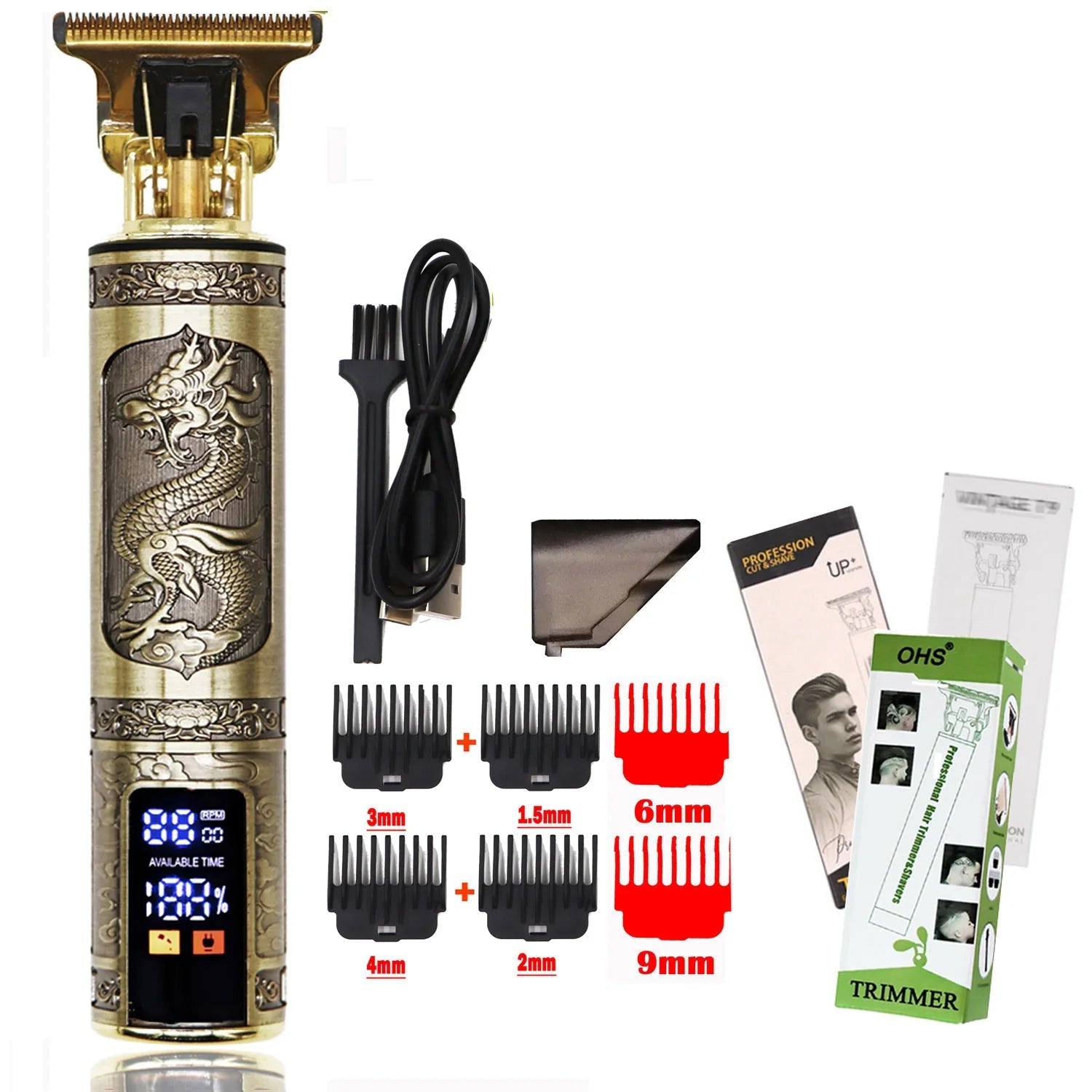 T9 Hair Clipper Repair Beard Shaving Body Hair Trimmer Clippers Electric Machine Men Haircut Machine 0mm Barber Shaver - Checkouts UK