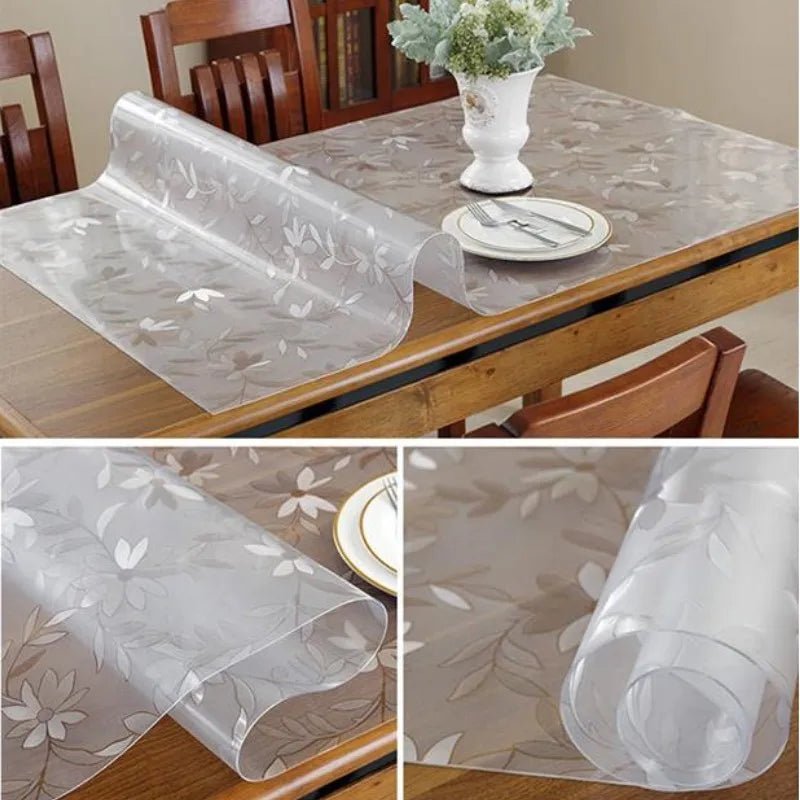 Thickened 1.0mm transparent cosmos PVC tablecloth waterproof table cover oil - proof kitchen custom soft glass protection mat - Checkouts UK