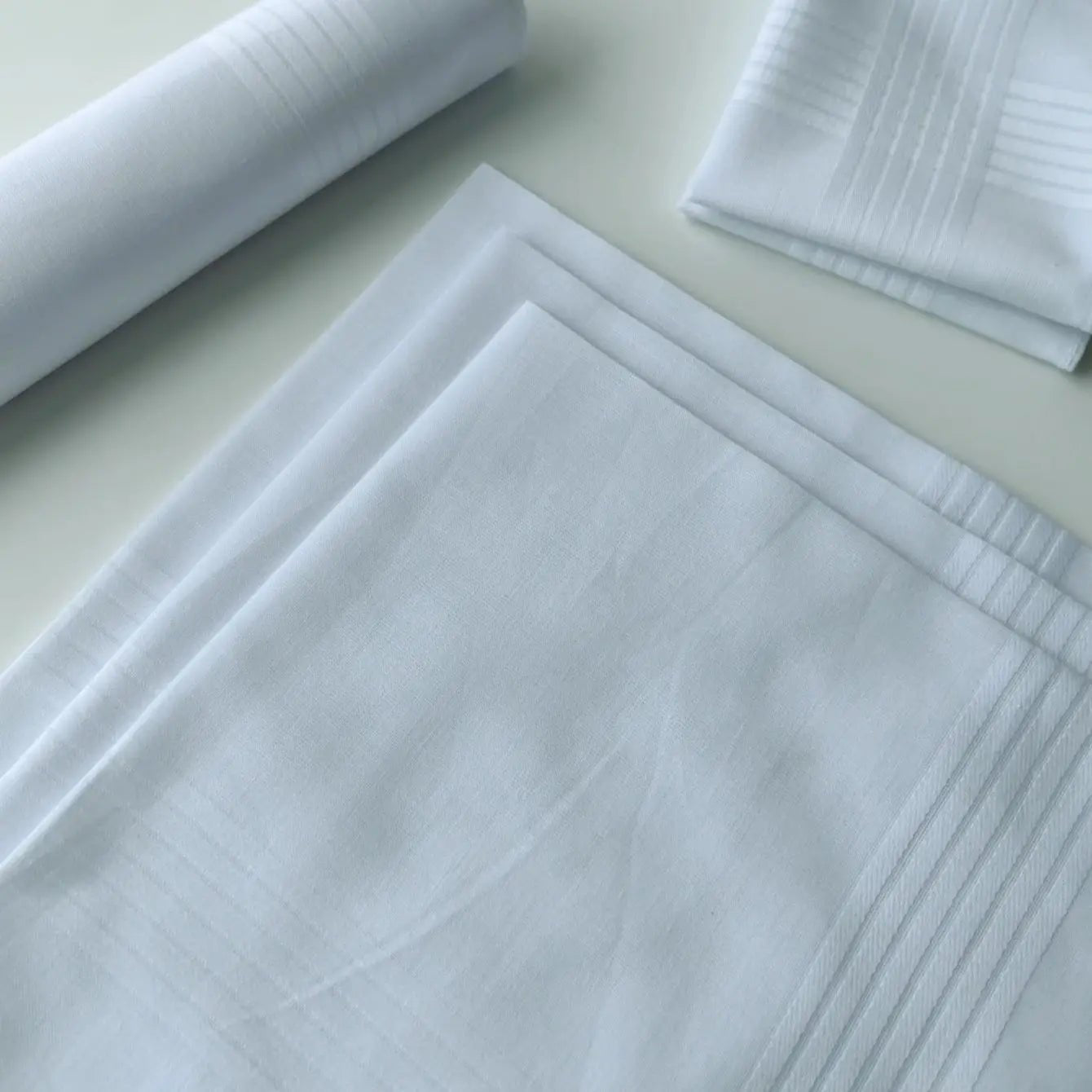 Thin feel Cotton 40cm pure white handkerchief. Business suit napkin restaurant handkerchief 6PCS - Checkouts UK