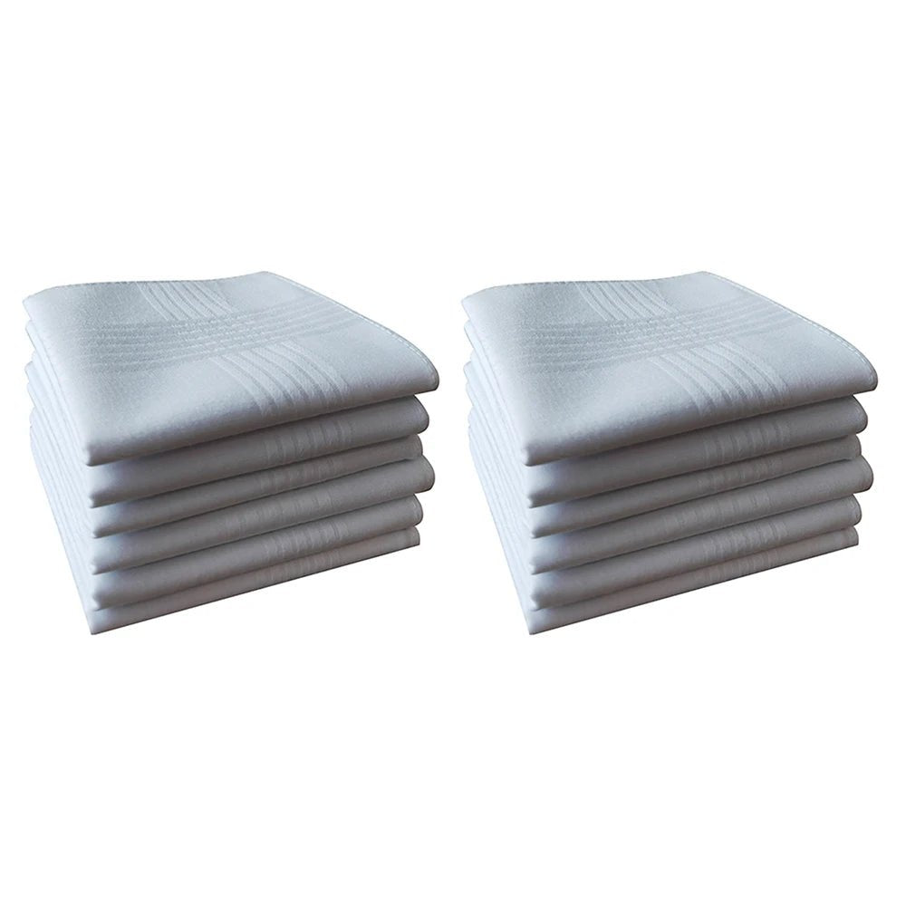 Thin feel Cotton 40cm pure white handkerchief. Business suit napkin restaurant handkerchief 6PCS - Checkouts UK
