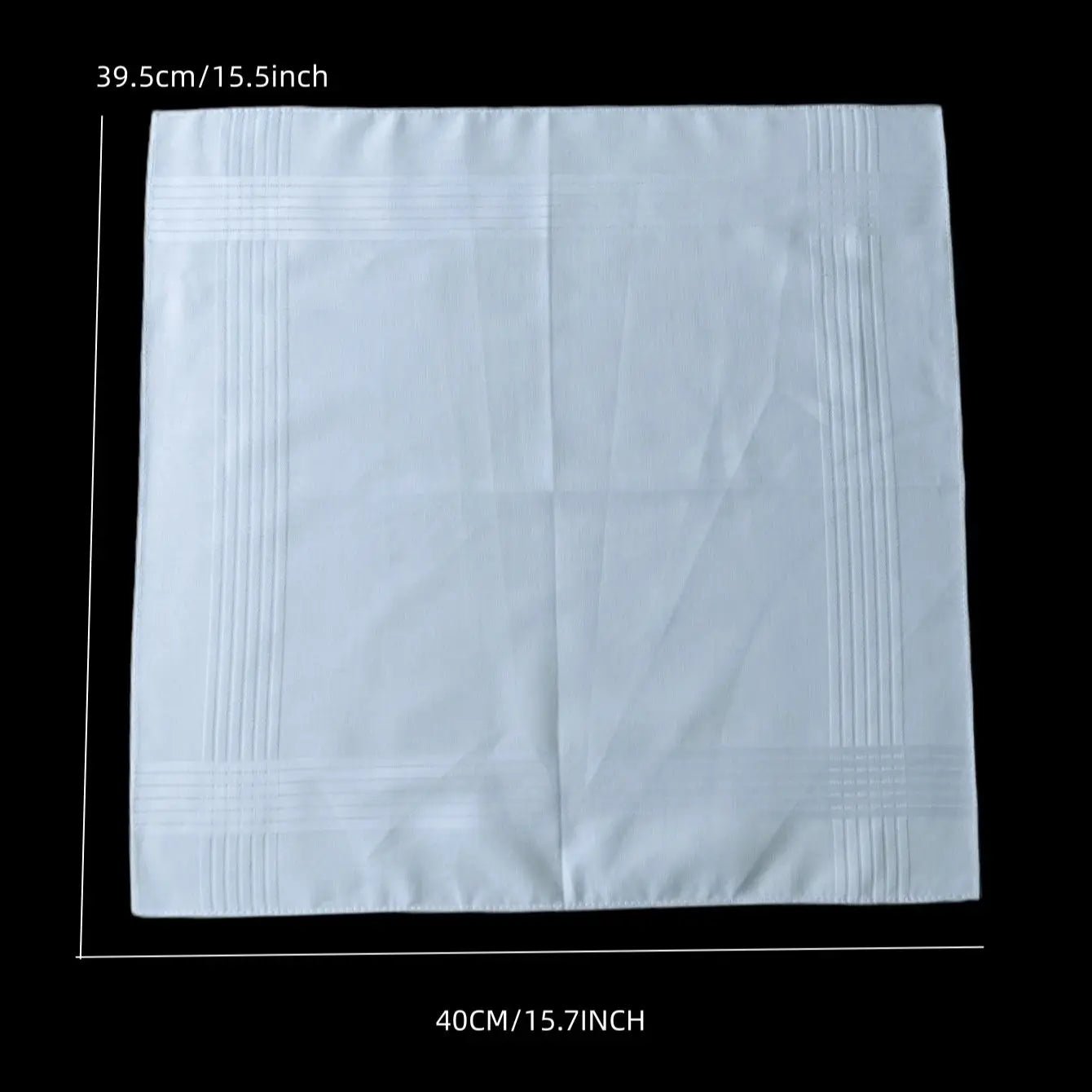 Thin feel Cotton 40cm pure white handkerchief. Business suit napkin restaurant handkerchief 6PCS - Checkouts UK