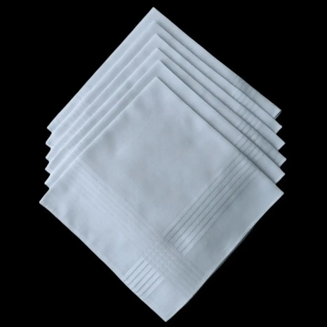 Thin feel Cotton 40cm pure white handkerchief. Business suit napkin restaurant handkerchief 6PCS - Checkouts UK