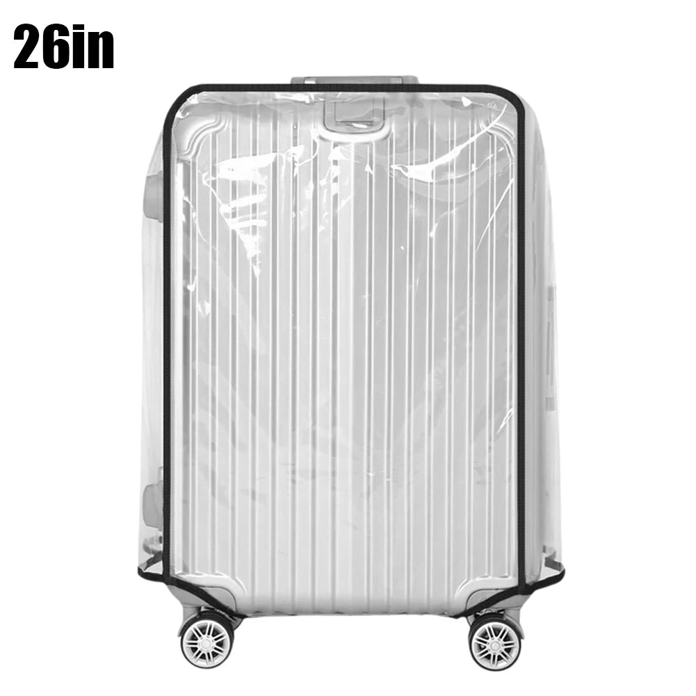 Transparent PVC Luggage Cover for Cross - border Travel, Suitcase Protective Sleeve with Handle, Dustproof Sports Design - Checkouts UK