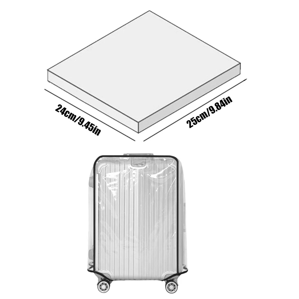 Transparent PVC Luggage Cover for Cross - border Travel, Suitcase Protective Sleeve with Handle, Dustproof Sports Design - Checkouts UK