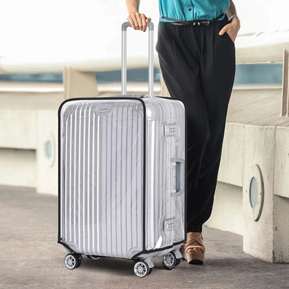 Transparent PVC Luggage Cover for Cross - border Travel, Suitcase Protective Sleeve with Handle, Dustproof Sports Design - Checkouts UK