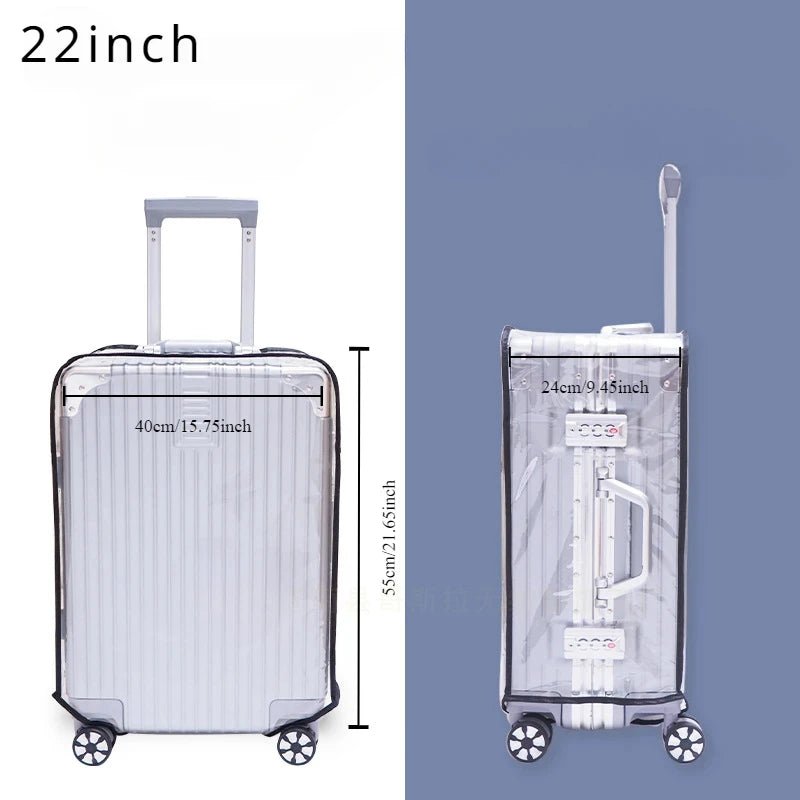 Transparent PVC Luggage Cover for Cross - border Travel, Suitcase Protective Sleeve with Handle, Dustproof Sports Design - Checkouts UK